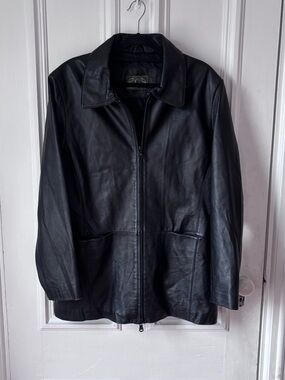 Storm tech Classic Genuine Leather Zip Up Lined Black Jacket Size XL